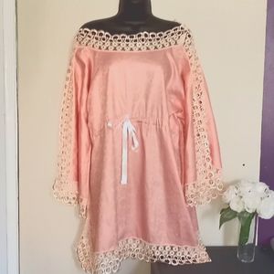 Beautiful Hand Made Lace Trim Dress Size Large.